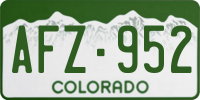 CO license plate AFZ952