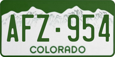 CO license plate AFZ954