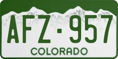 CO license plate AFZ957