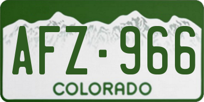 CO license plate AFZ966
