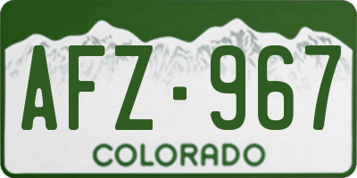 CO license plate AFZ967