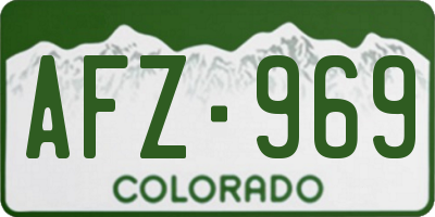 CO license plate AFZ969