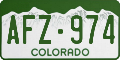 CO license plate AFZ974