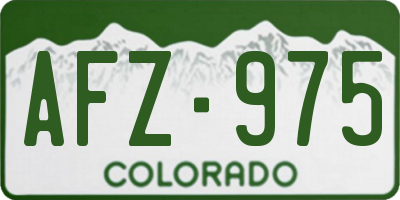 CO license plate AFZ975