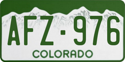 CO license plate AFZ976