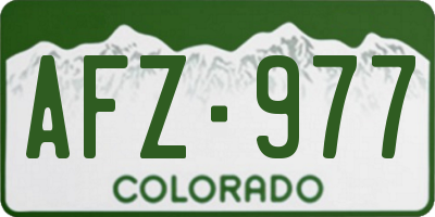 CO license plate AFZ977