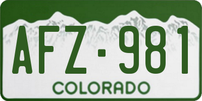 CO license plate AFZ981