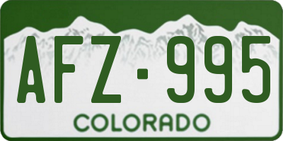 CO license plate AFZ995