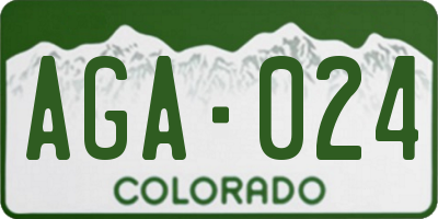 CO license plate AGA024