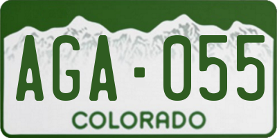 CO license plate AGA055