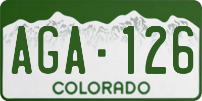 CO license plate AGA126