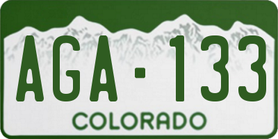 CO license plate AGA133