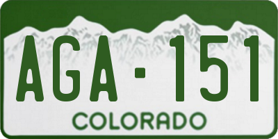CO license plate AGA151