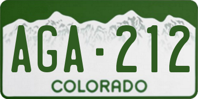 CO license plate AGA212
