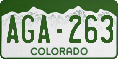 CO license plate AGA263