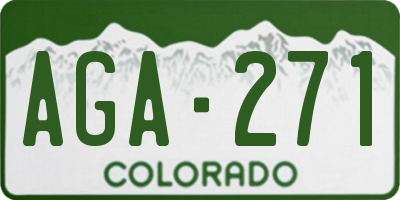 CO license plate AGA271