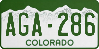 CO license plate AGA286
