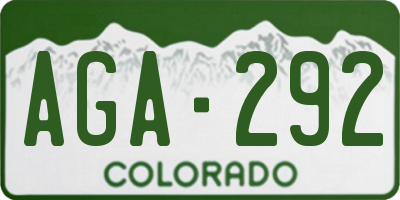 CO license plate AGA292