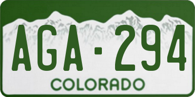 CO license plate AGA294