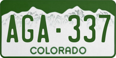 CO license plate AGA337