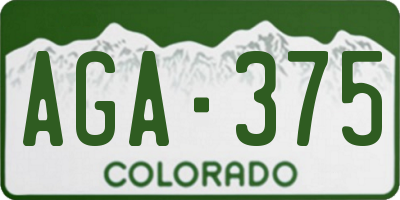 CO license plate AGA375