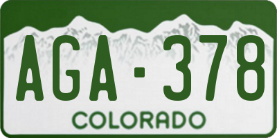 CO license plate AGA378