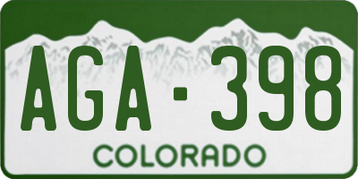 CO license plate AGA398