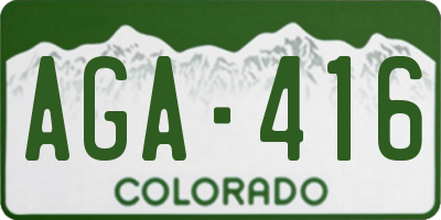 CO license plate AGA416