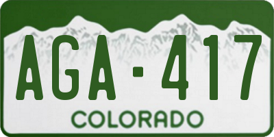 CO license plate AGA417