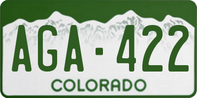 CO license plate AGA422