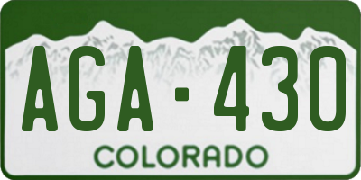 CO license plate AGA430