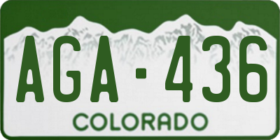 CO license plate AGA436