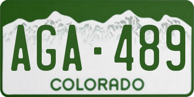 CO license plate AGA489