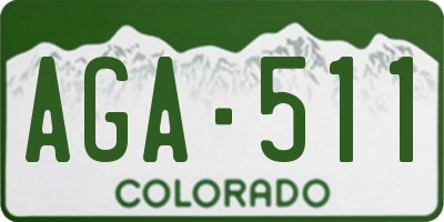 CO license plate AGA511