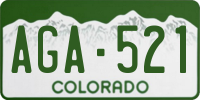 CO license plate AGA521