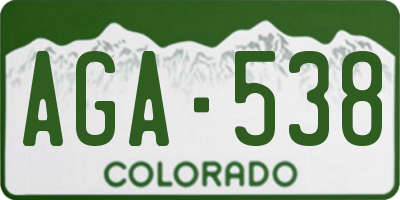 CO license plate AGA538