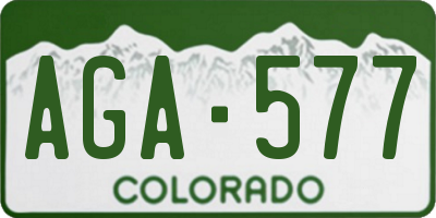 CO license plate AGA577