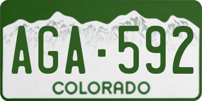 CO license plate AGA592