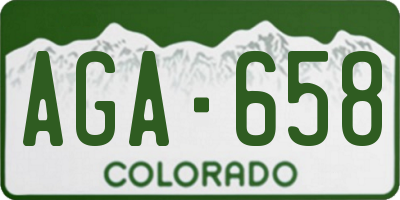 CO license plate AGA658