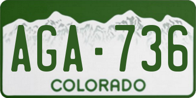 CO license plate AGA736