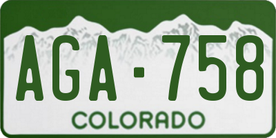 CO license plate AGA758