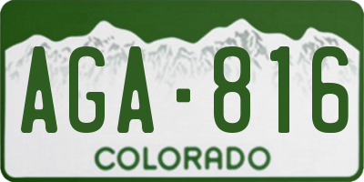 CO license plate AGA816