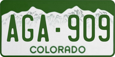 CO license plate AGA909