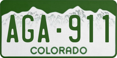 CO license plate AGA911