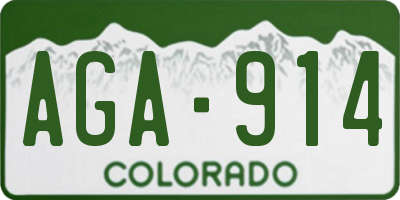 CO license plate AGA914