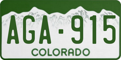 CO license plate AGA915