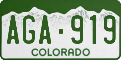 CO license plate AGA919
