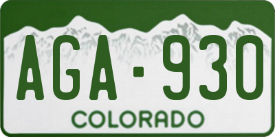 CO license plate AGA930
