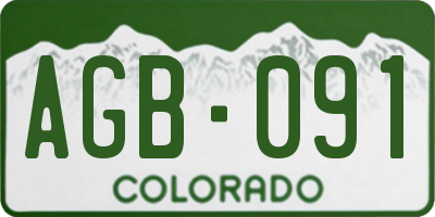 CO license plate AGB091