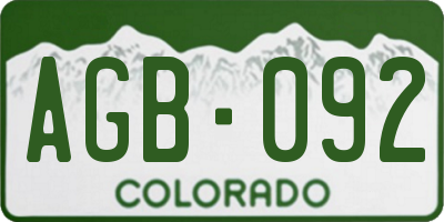 CO license plate AGB092